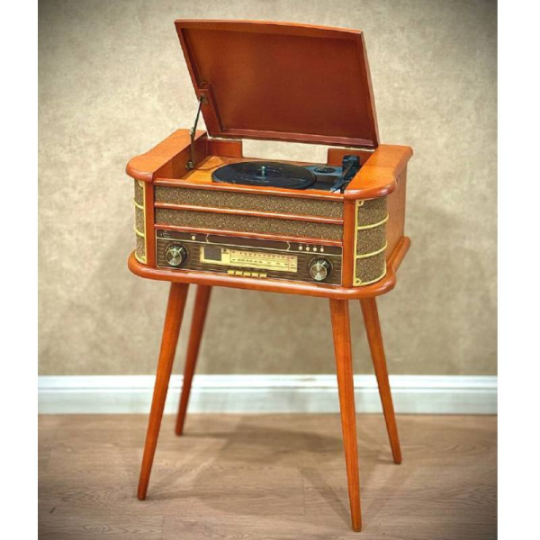 رادیو گرام پایه دار گلدن مدل C 5010، رادیو پایه دار با قابلیت های فوق العاده، طراحی نوستالژی، پشتیبانی از بلوتوث، پشتیبانی از کارت های SD و Micro SD و ریموت کنترل