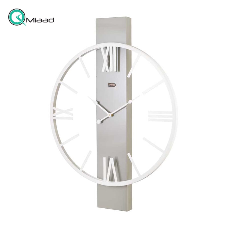 ساعت دیواری فلزی لوتوس مدل 20141 طوسی سفید