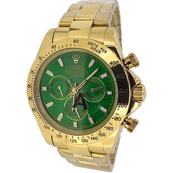 ساعت مچی رولکس مردانه کرنوگراف طلایی صفحه سبز کد 5093