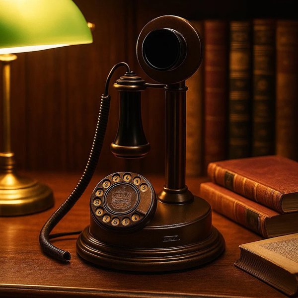 تلفن کلاسیک و دکوراتیو آرتمیس مدل 1034، بازگشتی به شکوه گذشته | ترکیبی زیبا از چوب و فلز برای دکوراسیون‌های اصیل