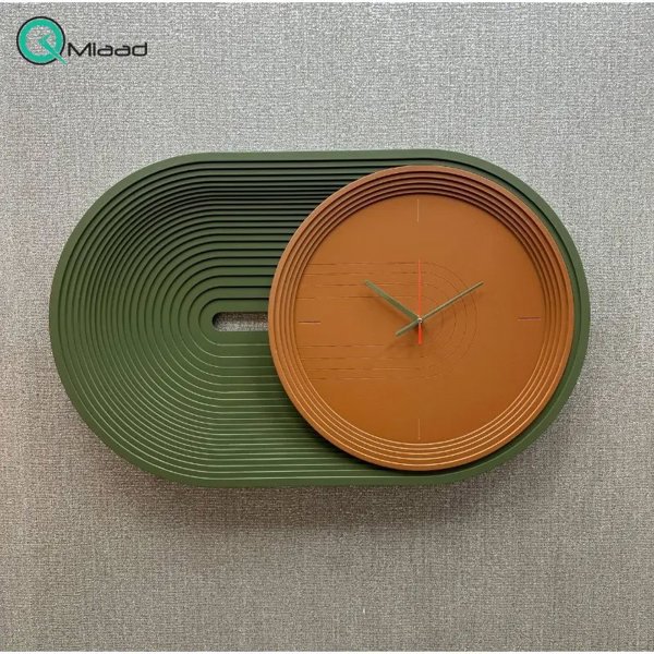 ساعت دیواری مدل ریپل کد 2060، ساعت دیواری ام دی اف با متریال تمام دست ساز و طراحی خلاقانه و مینیمال، سایز 50x80 سانت، رنگ سبز