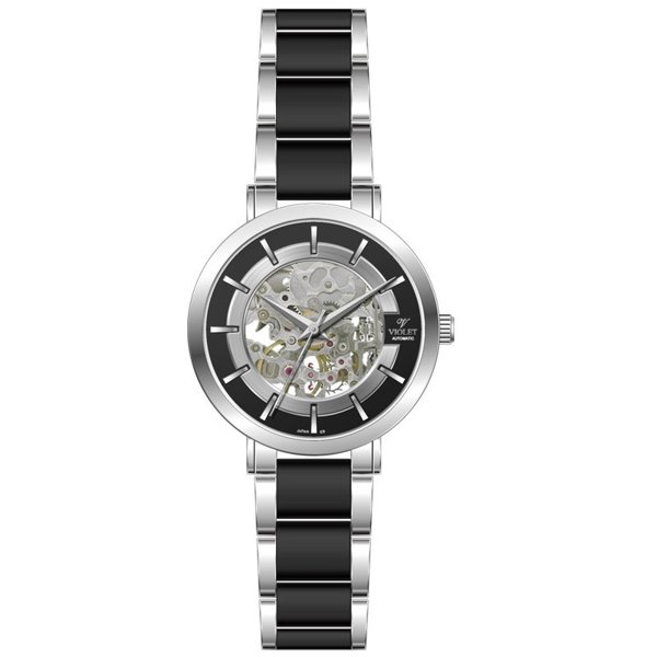 ساعت مچی ويولت زنانه اتوماتيک گرد سرامیک کد 0538 | با تنوع رنگ